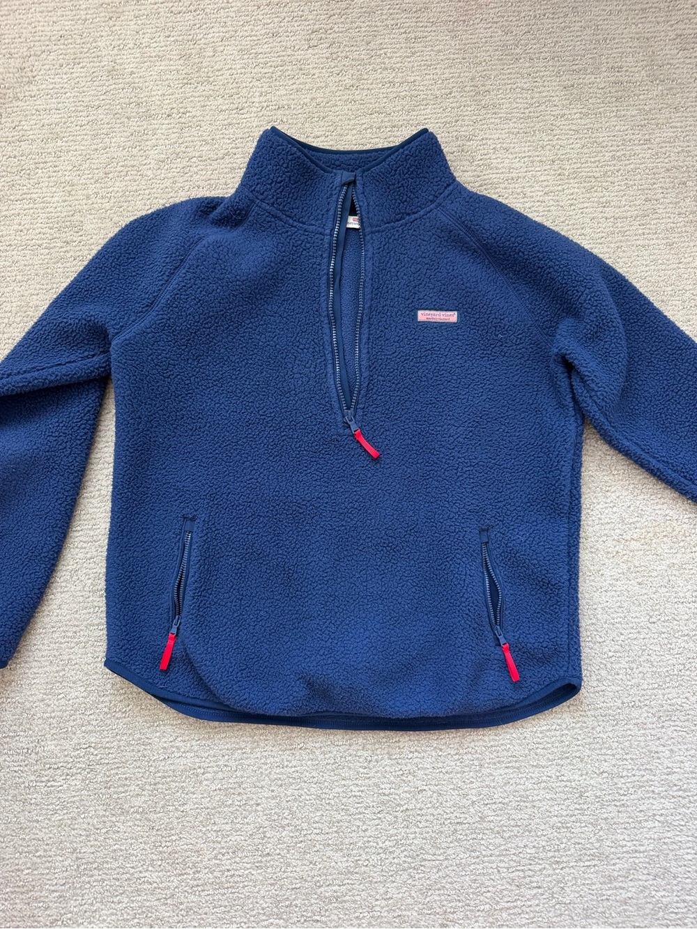 Vineyard Vines Navy Quarter-Zip Fleece Pullover